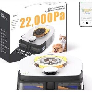 UBPET Robot Vacuum 22,000 Pa Ultra Suction Power Cyclone For Pet Hair & Carpet